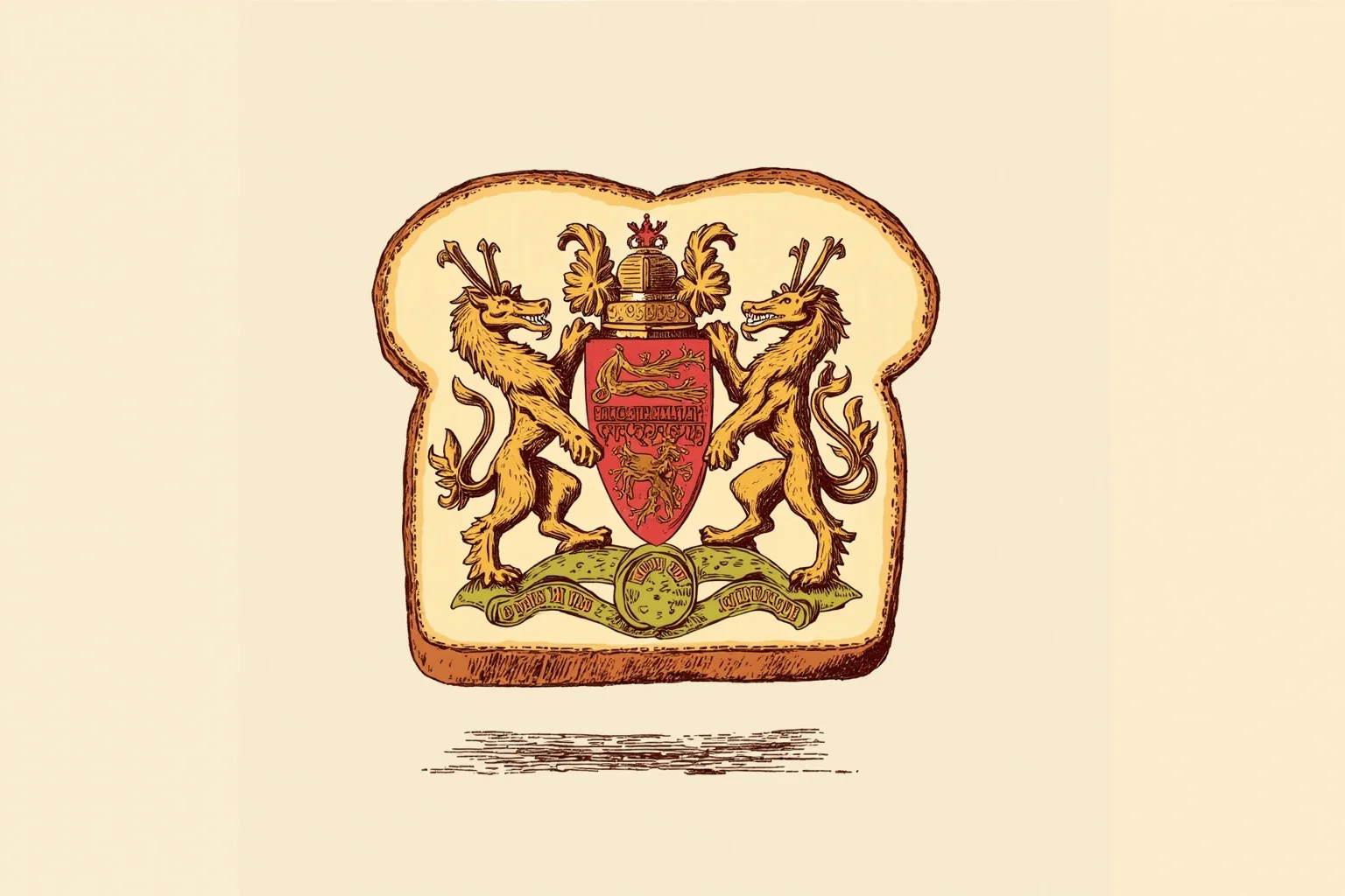 John Montagu, the Earl of Sandwich Who Popularized Our Favorite Lunch Food 23 Whimsical illustration of an ornate aristocratic family crest playfully sandwiched between two slices of bread