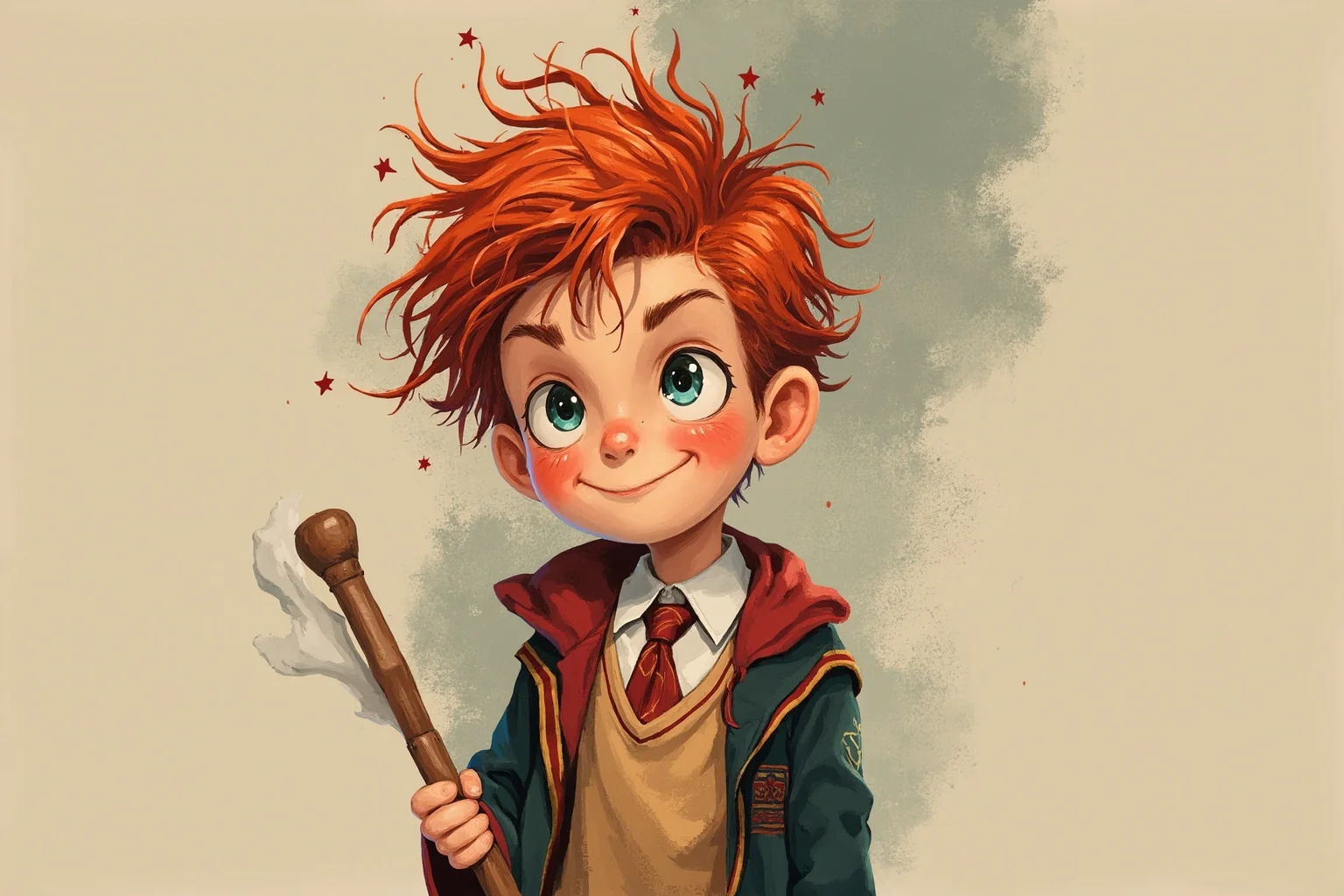 From Cleopatra to George Washington: 21 Most Famous Redheads in History 18 Young wizard student with messy red hair and a school uniform, whimsical fantasy illustration style