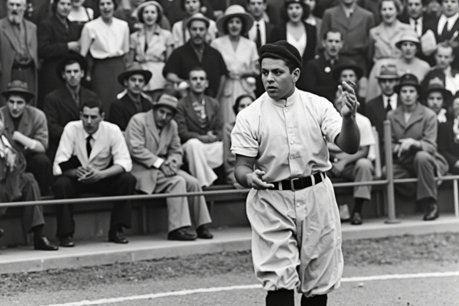 25 Memorable Moments That Defined World Series History 3 A 1912 center fielder dropping a routine fly ball in the 10th inning of a championship game, early 20th-century uniforms, stunned crowd, no recognizable faces.