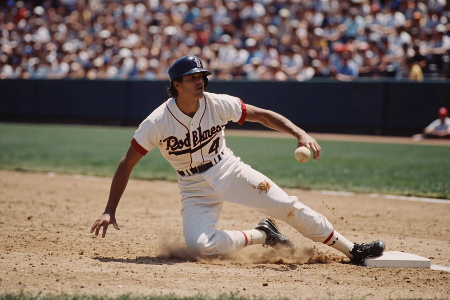 25 Memorable Moments That Defined World Series History 14 A 1986 ground ball rolling through a first baseman's legs, Shea Stadium-style field, shocked crowd, no real likeness.