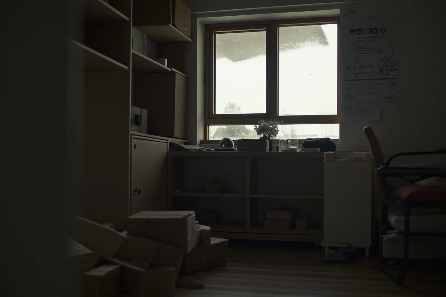25 Times Historical Figures Predicted the End of the World 22 A 1990s apartment in Seoul at dawn, packed cardboard boxes and bare shelves, a wall calendar with the 28th circled in red, gray morning light through the window.