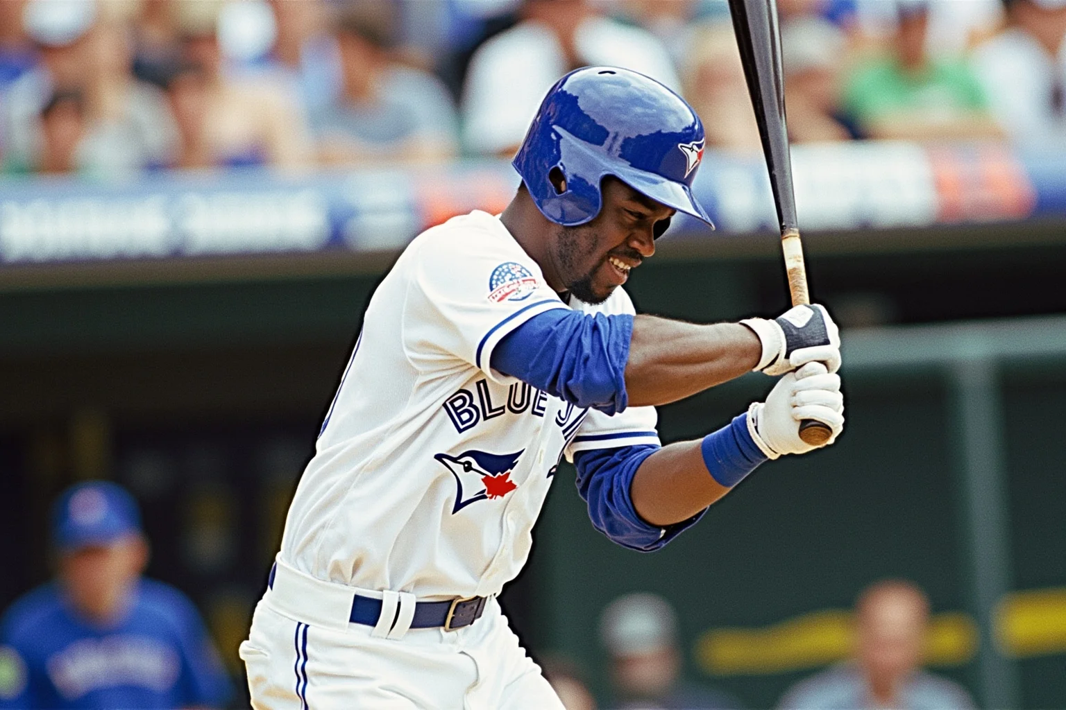 25 Memorable Moments That Defined World Series History 17 A 1993 Blue Jays-style player hitting a walk-off home run, SkyDome-style stadium, Canadian flags, no recognizable face.