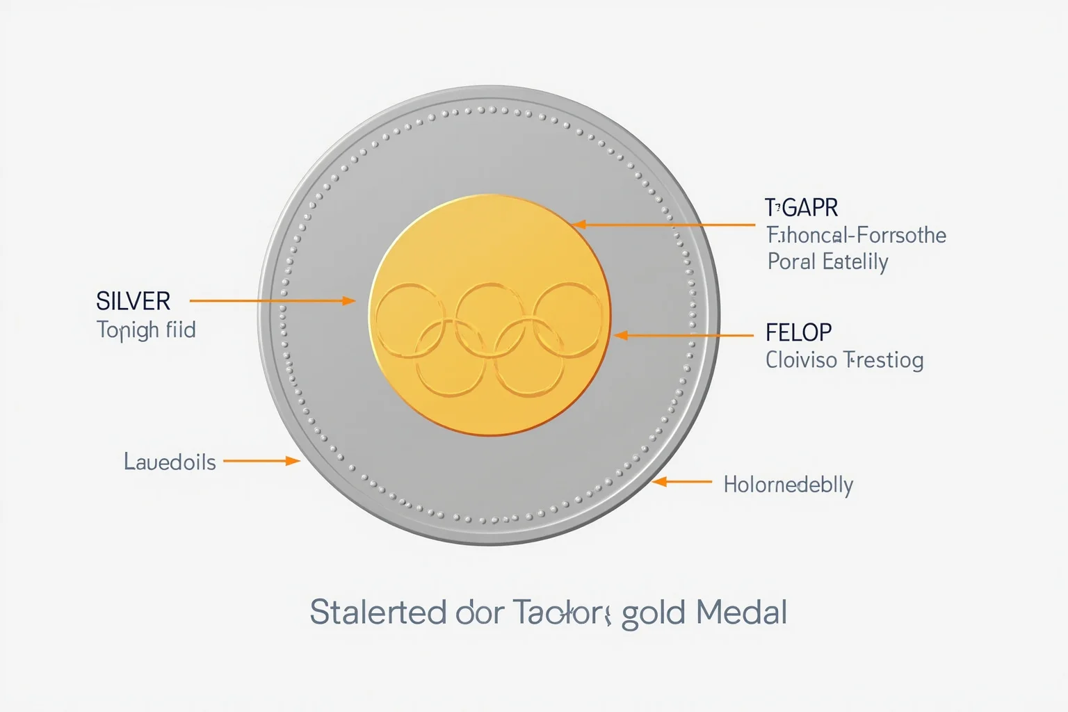 The Weird History of Olympic Medal Designs 22 A diagram showing the composition of an Olympic gold medal: silver core with gold plating.