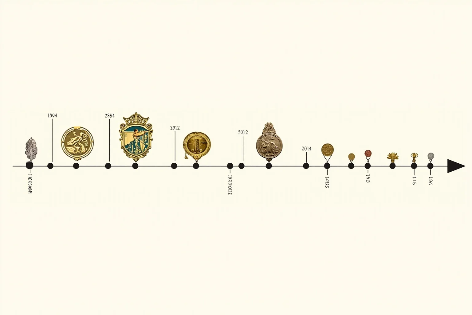 The Weird History of Olympic Medal Designs 23 A historical timeline of Olympic medal designs from 1896 to 2024.
