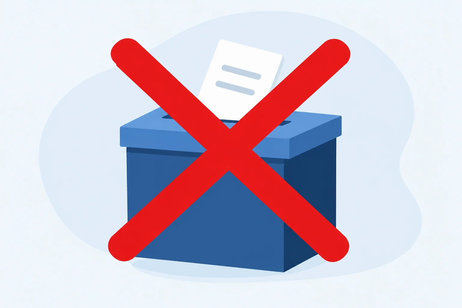 The Election Decided By A Dead Man: The True Story of Missouri's 2000 Senate Race 18 A large red 'X' placed over a myth-busting illustration of a ballot box, clean modern infographic style, no text.