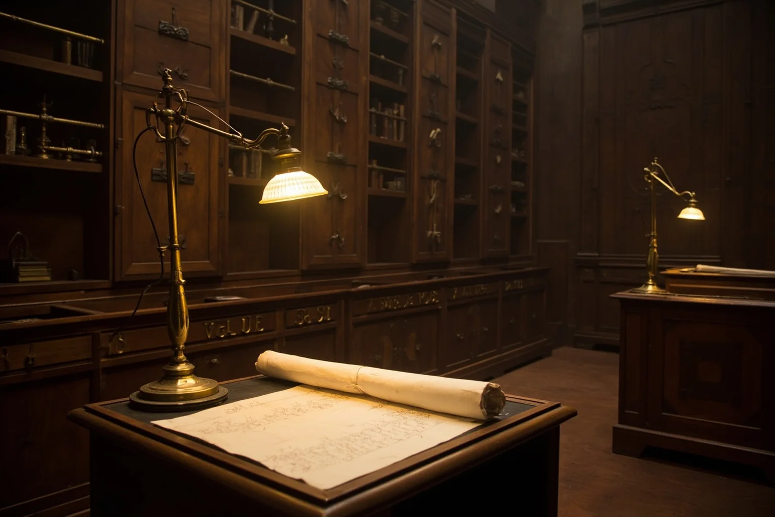 Old Money: 24 Hidden Dynasties That Shaped the Course of History 8 A London merchant bank ledger room in the early 1800s, tall wooden desks, brass lamps, and a folded treaty document on a table, no people visible, warm interior lighting.