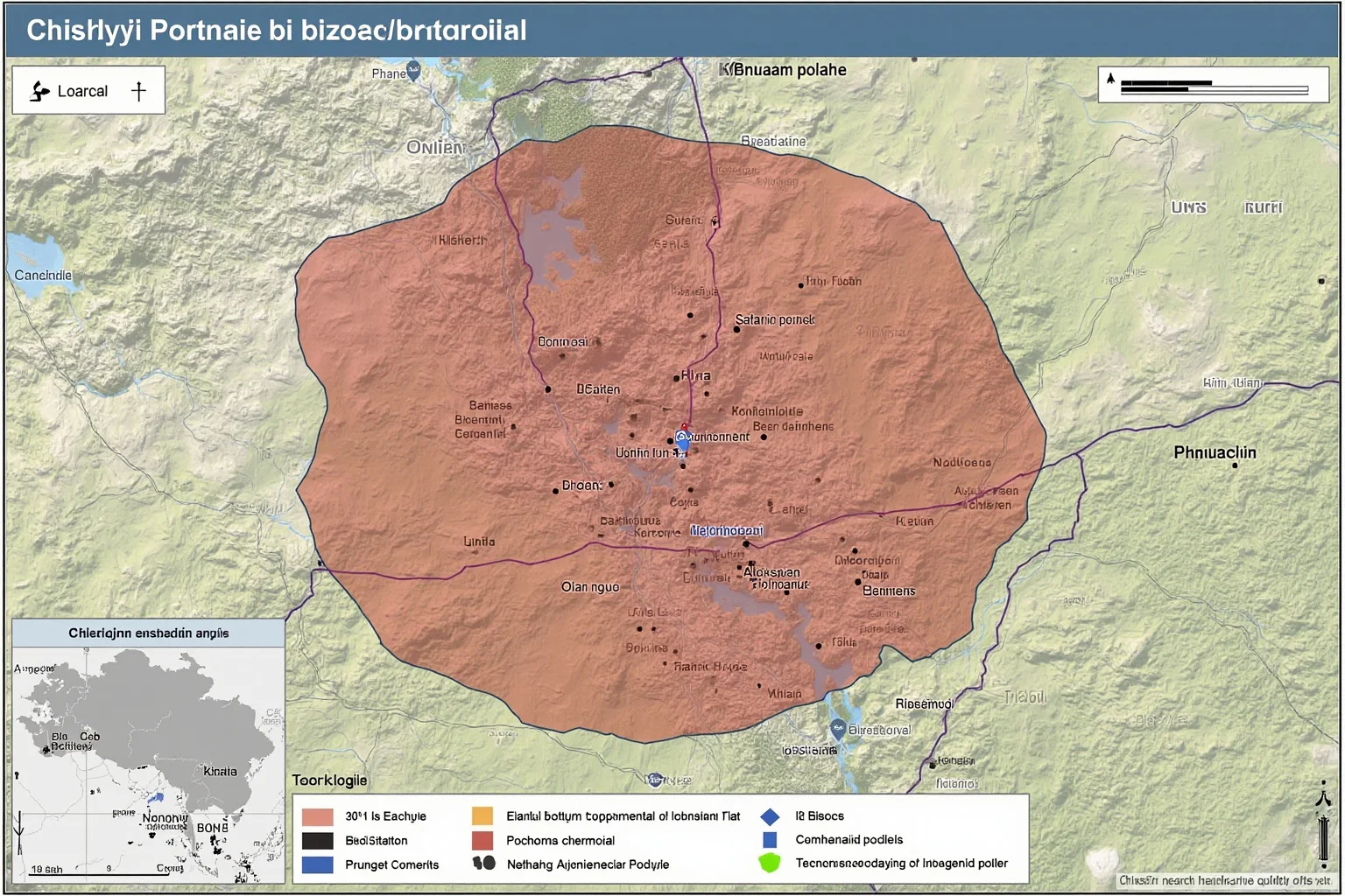 A map-style illustration of the Chernobyl exclusion zone with a 30-kilometer radius marked, showing the plant and nearby towns.