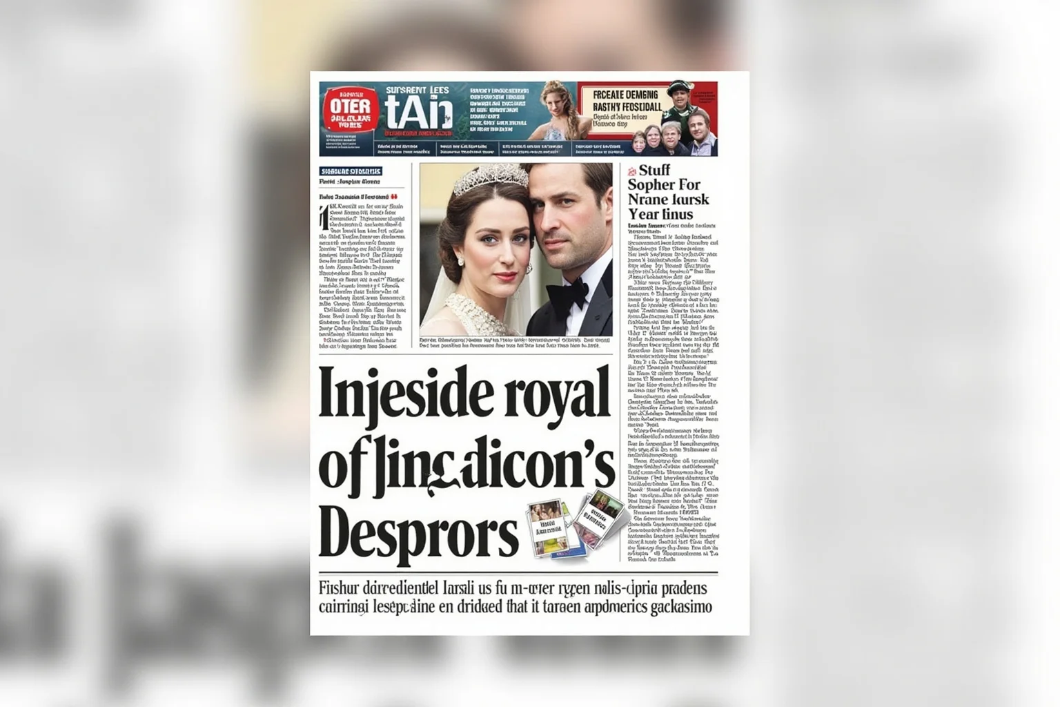 Things To Learn About The Beloved Princess Diana 19 A newspaper front page from the 1990s with generic headlines about a royal separation, blurred text, neutral background, no recognizable faces.