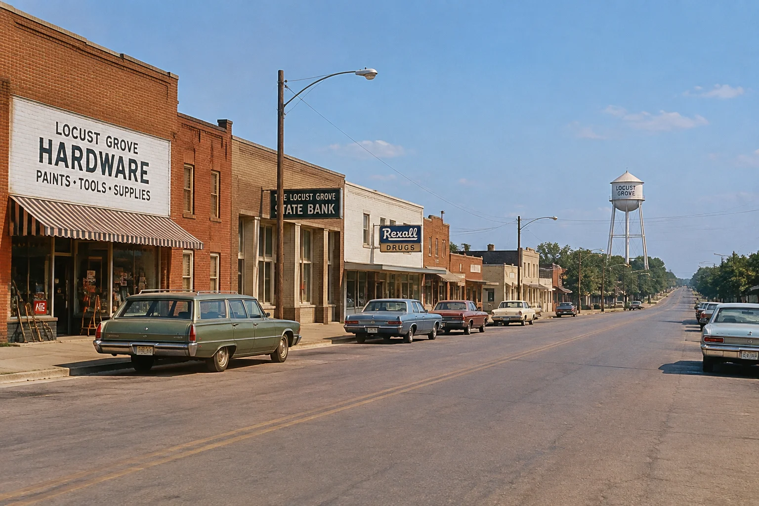 The Horrifying Camp Scott Incident That Still Haunts Oklahoma 16 A quiet town street in Locust Grove, Oklahoma, as it looked in the 1970s.