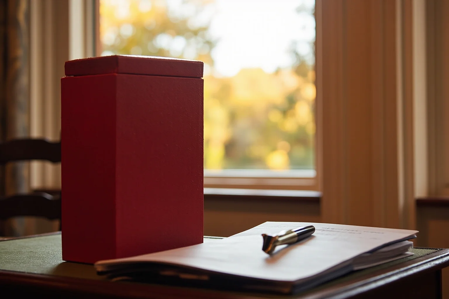 Facts You Didn't Know About Queen Elizabeth II, the World's Second-Longest Reigning Monarch 21 A red dispatch box and a fountain pen on a desk at Balmoral Castle, autumn light through a window
