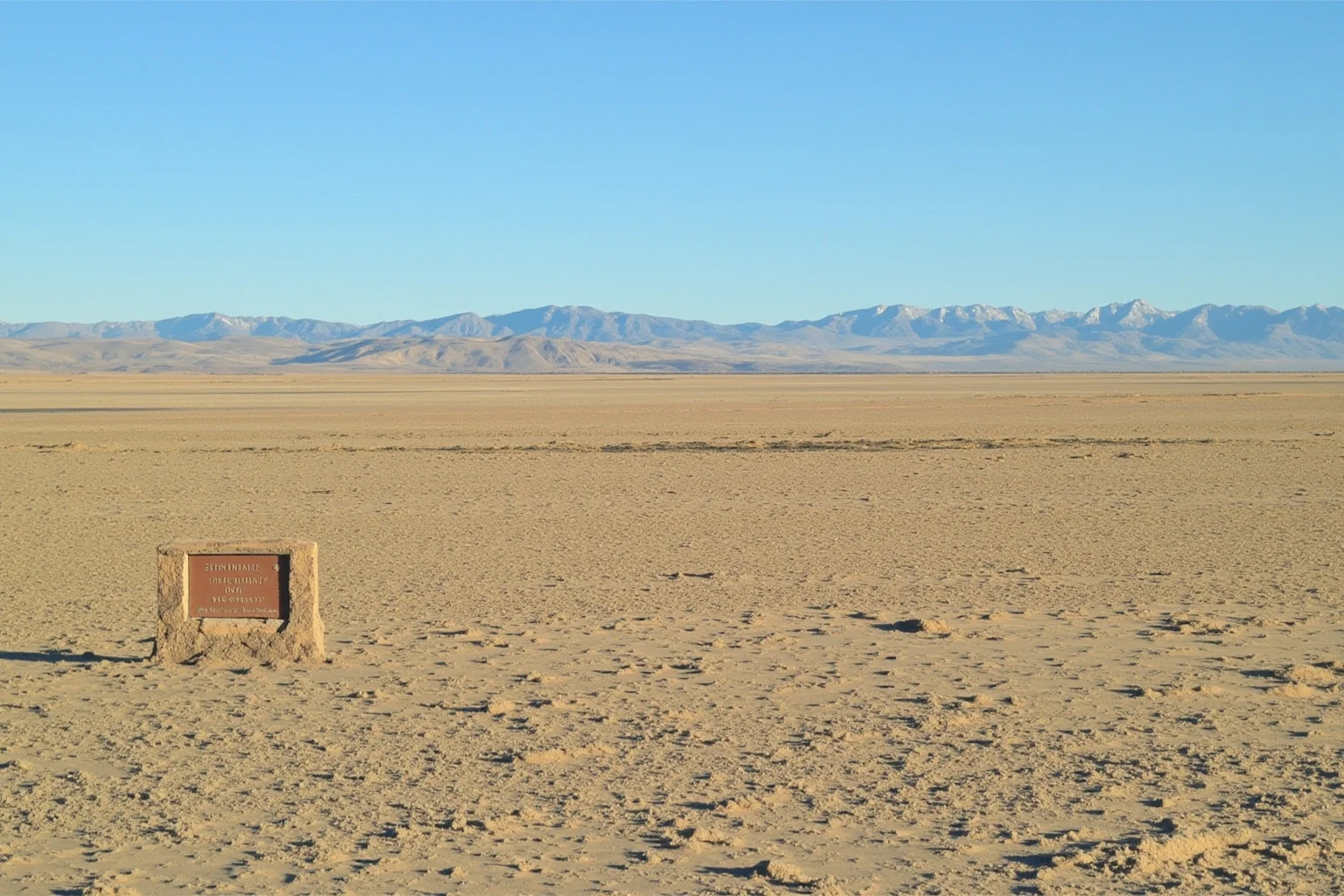 Facts You Didn't Know About Queen Elizabeth II, the World's Second-Longest Reigning Monarch 20 A remote desert landscape in Alberta with a small survey marker and a distant mountain range, wide-angle shot