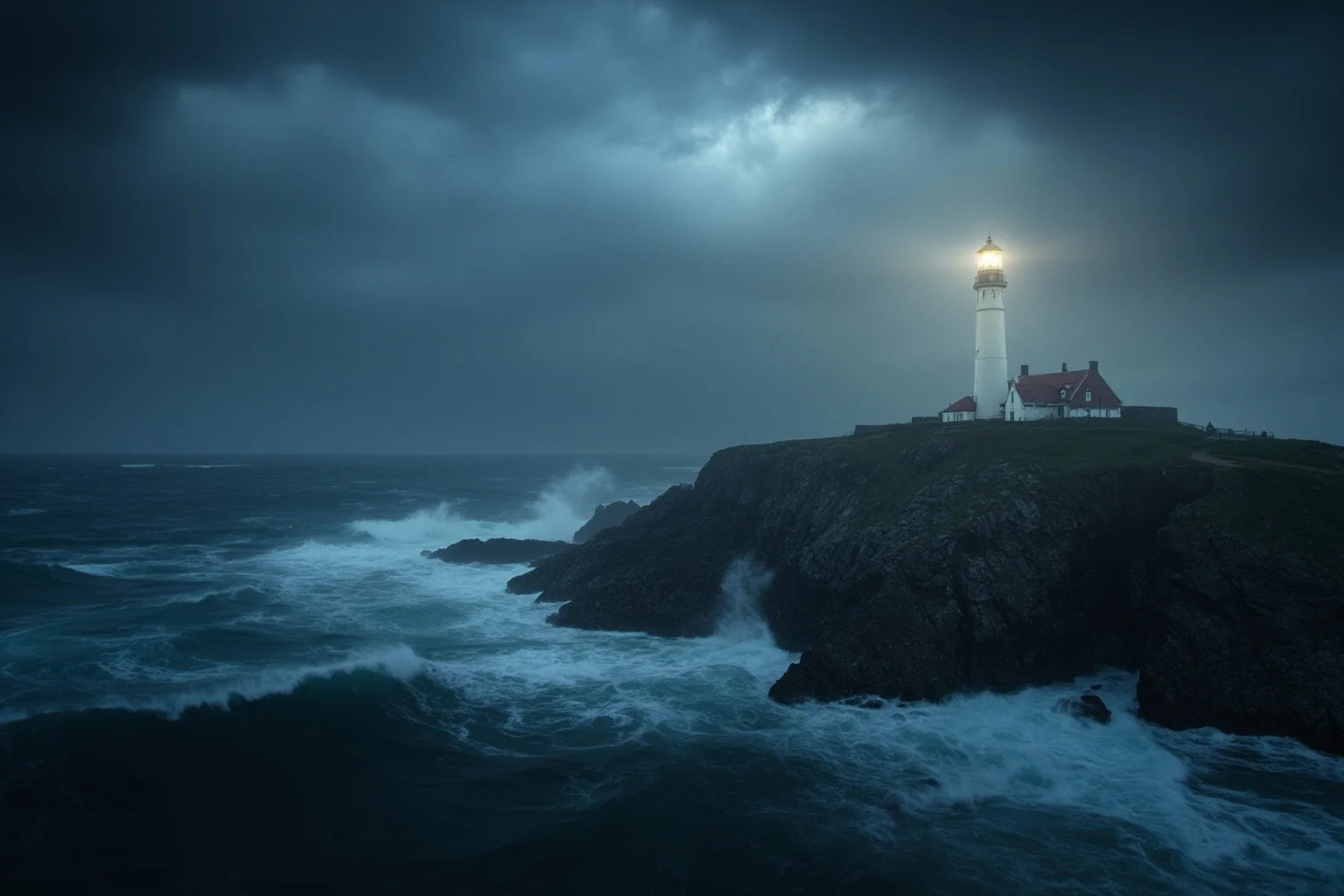 Scariest Missing Persons Cases in History: 20 Creepy Disappearances That Still Baffle Us 17 A remote Scottish lighthouse on a rocky island during a storm, huge waves crashing, the light dark, dramatic and foreboding.