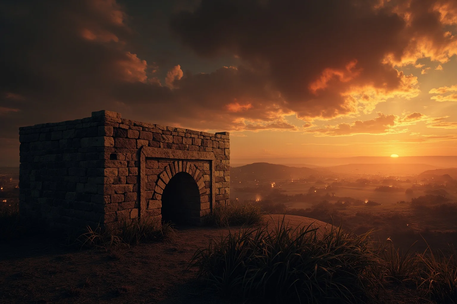 The Greatest Underdog Stories in History: 20 Unlikely Wins That Still Inspire 5 A small stone mission fort under siege at sunset with distant campfires, dramatic historical scene, no identifiable individuals.
