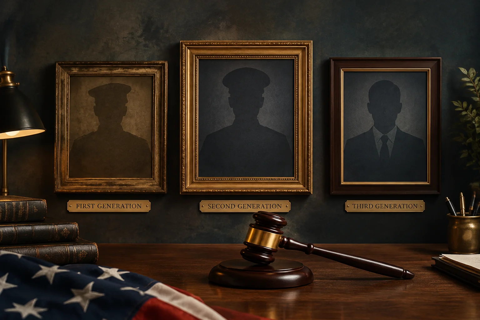 The Election Decided By A Dead Man: The True Story of Missouri's 2000 Senate Race 11 A subtle collage of three generations of public servants suggested via empty framed portraits and a gavel, no recognizable faces.