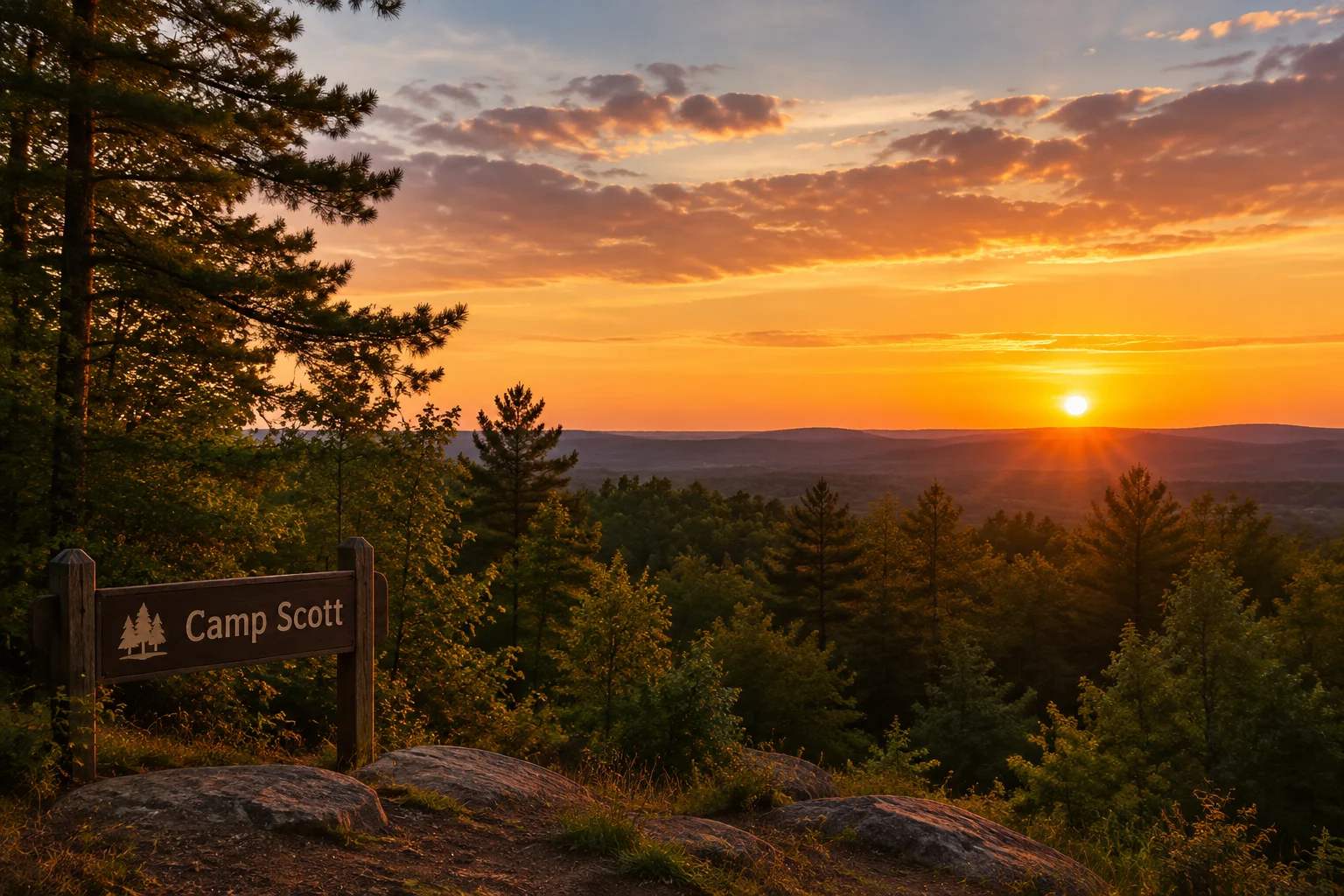 The Horrifying Camp Scott Incident That Still Haunts Oklahoma 20 A sunset over the wooded area near Camp Scott, symbolizing the passage of time.
