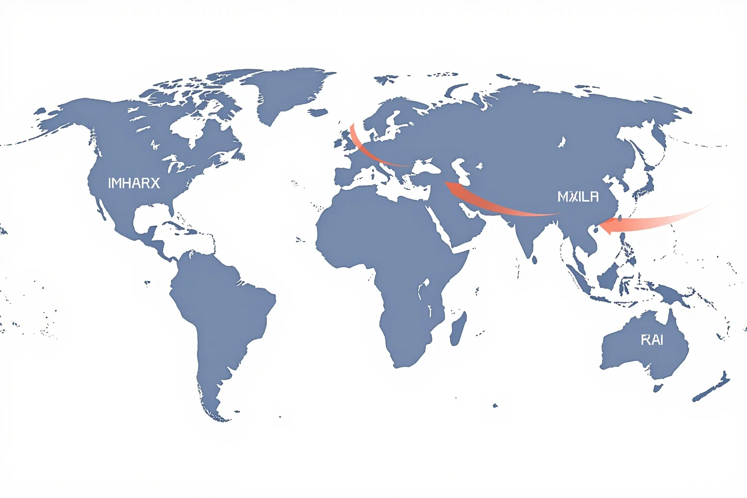 A world map showing four possible future supercontinent scenarios side by side, with labeled arrows showing continents drifting, in a clean educational infographic style