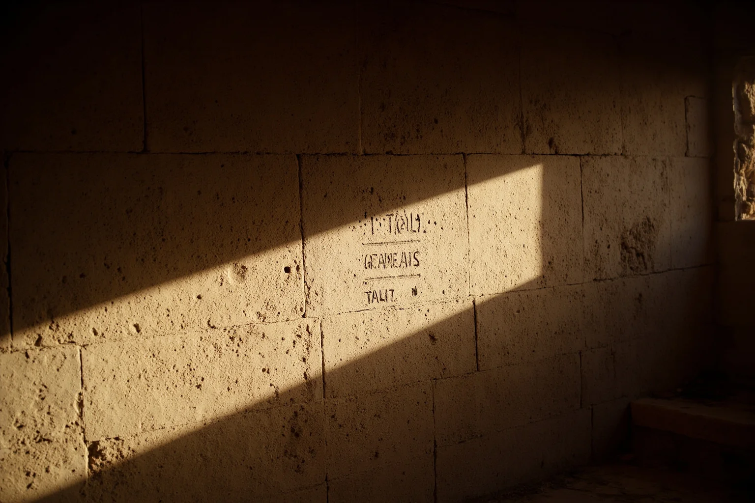 23 Ancient Graffiti Messages That Sound Shockingly Modern 9 Ancient Roman gladiator barracks wall with scratched names and tally marks, dramatic raking light, archaeological detail shot, no people.