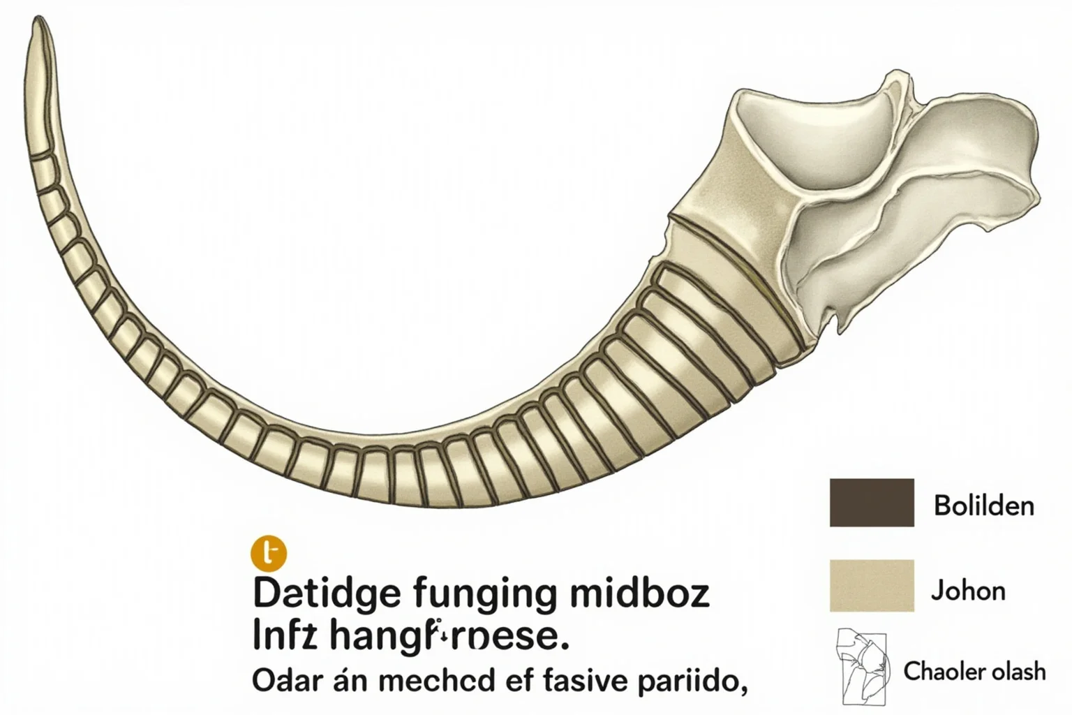 Illustration of a mammoth jaw showing a single large ridged molar tooth with rows of enamel plates for grinding grass.