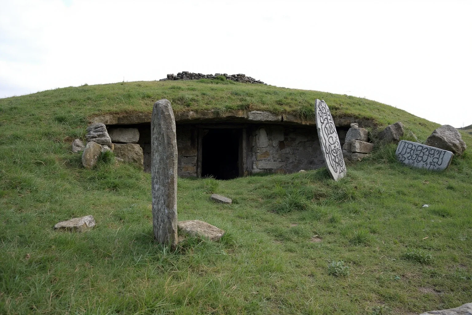 22 Oldest Monuments Found Around the World 11 Large passage tomb of Knowth in the Boyne Valley, Ireland, with decorated kerbstones and satellite mounds