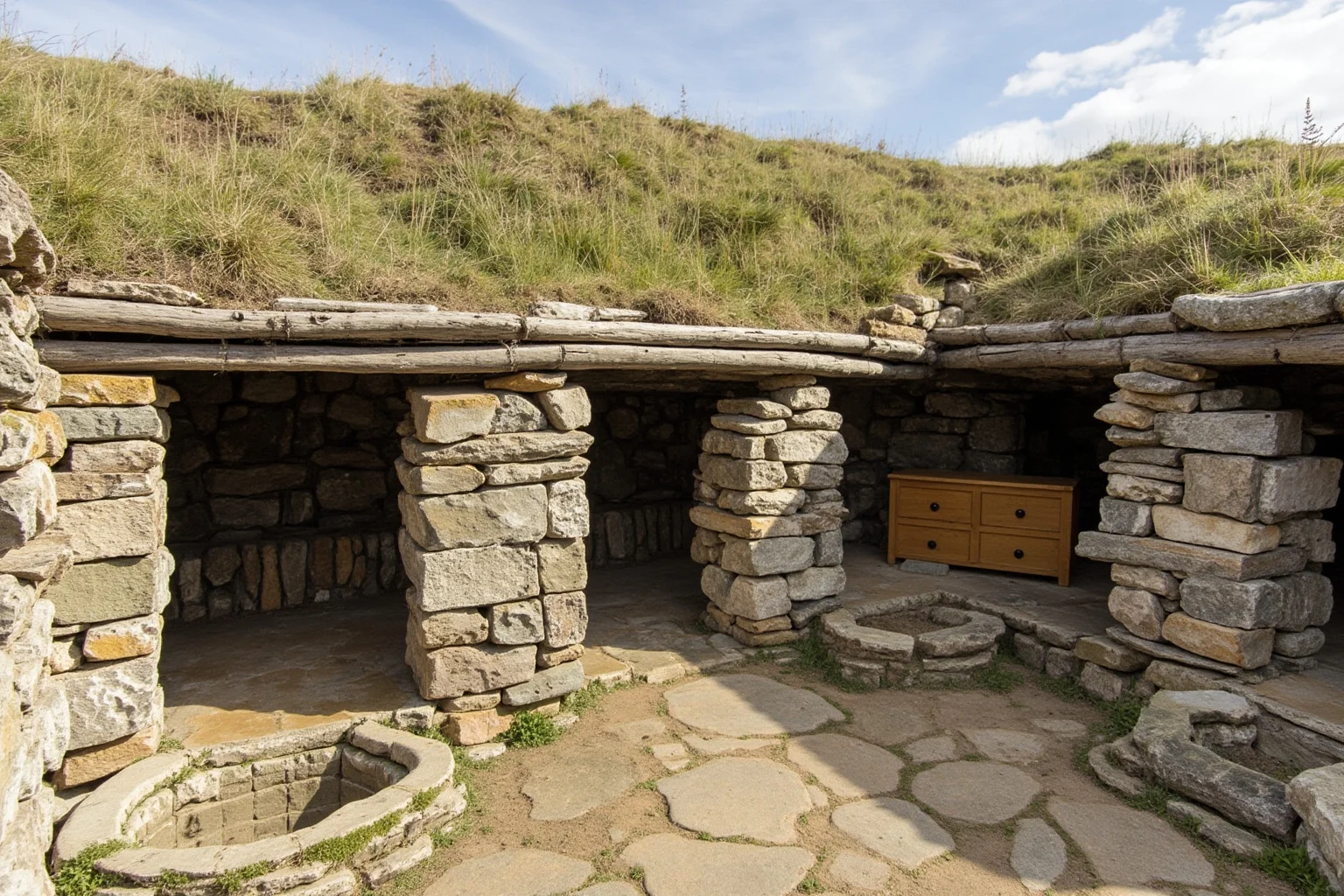 22 Oldest Monuments Found Around the World 13 Neolithic stone village of Skara Brae in Orkney, Scotland, showing furnished stone houses with hearths and dressers