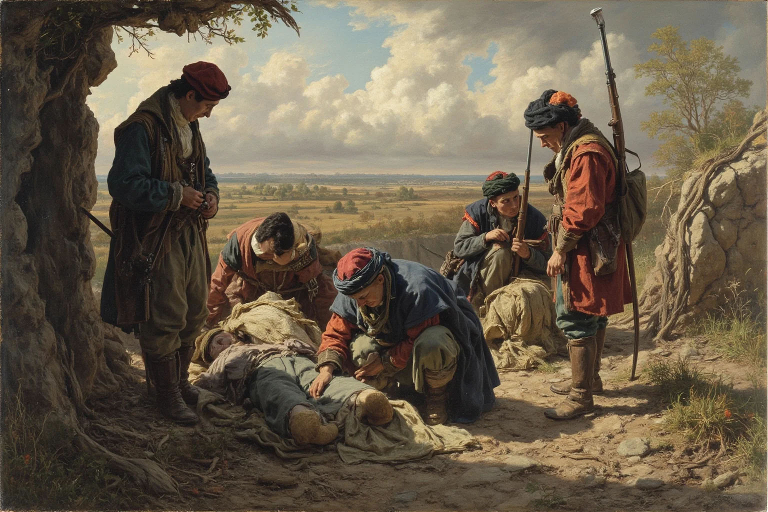 The Turning Point? 20 Facts About the Battle of Normandy 16 Norman civilians sheltering in a cellar and helping a wounded soldier amid the ruins of a village, humane historical illustration