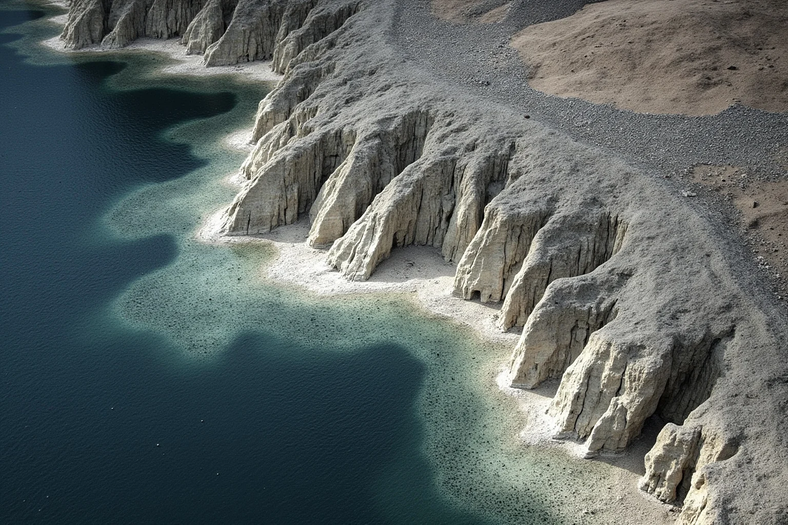 Pipe-like structures in Qaidam Basin, China, caves and lake beds, geological formations, photorealistic