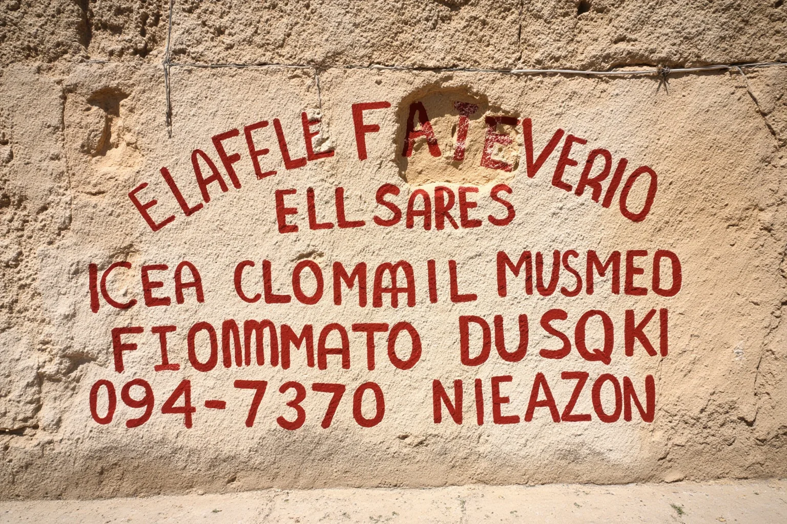 23 Ancient Graffiti Messages That Sound Shockingly Modern 8 Pompeii street wall covered in painted red electoral notice lettering in the Roman style, weathered plaster, daylight, no people.