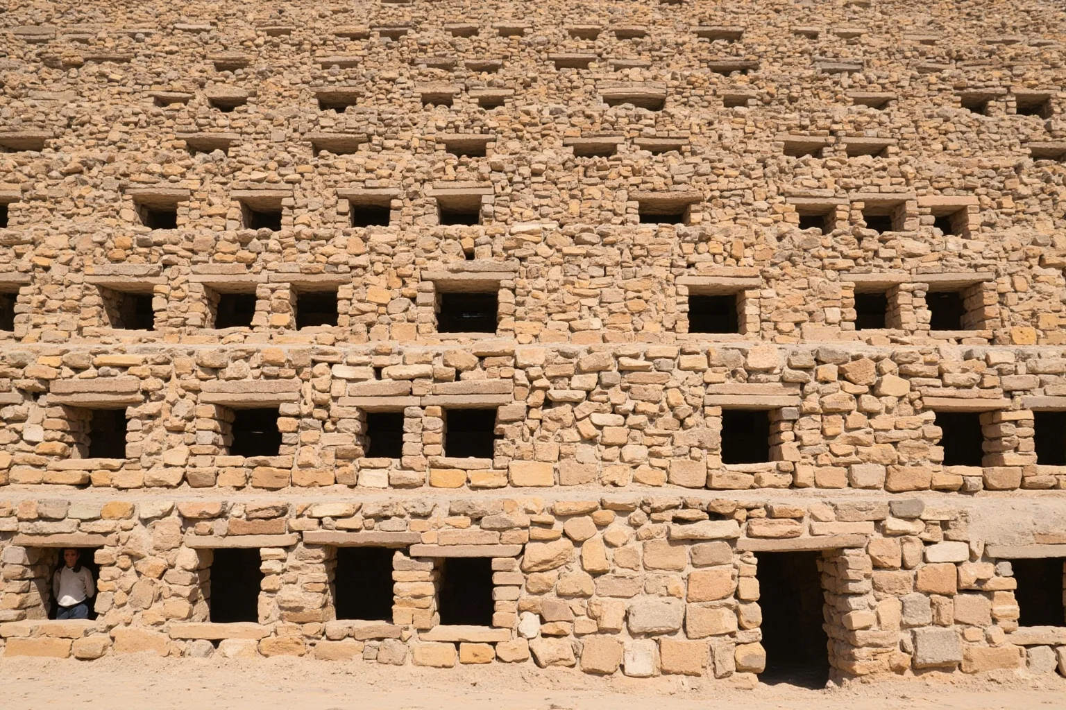 22 Most Famous Pyramids in the World 16 Pyramid of the Niches at El Tajín showing rows of square niches in seven tiers, no people close-up.