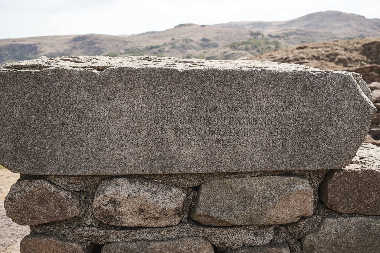 23 Ancient Graffiti Messages That Sound Shockingly Modern 18 Roman fort wall stone carved with soldiers' names and a protective phallic symbol, rugged Northumberland landscape behind, no people.