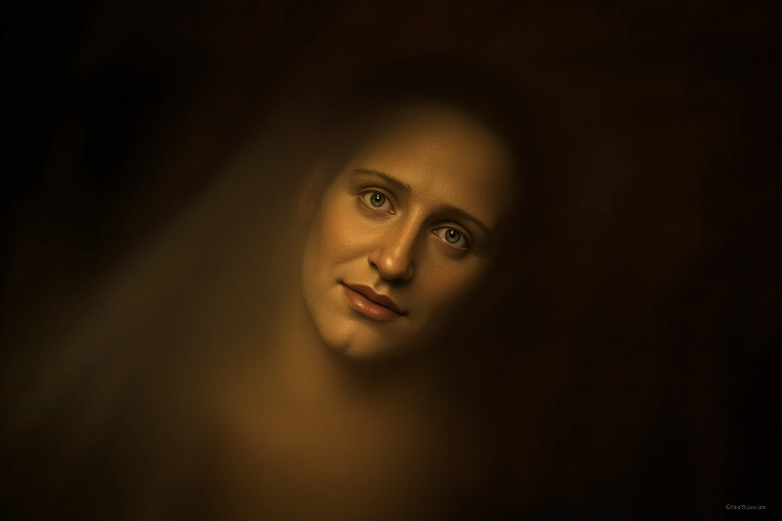 Shroud of Turin, linen cloth with faint facial image, dimly lit cathedral, reverent atmosphere, photorealistic
