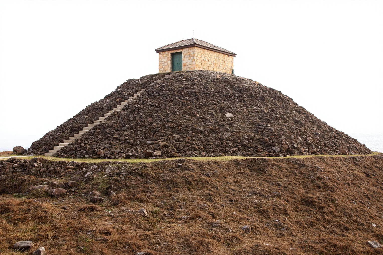 22 Oldest Monuments Found Around the World 16 Stepped pyramid-like structure of Monte d'Accoddi in Sardinia, Italy, with ramp leading to the top platform