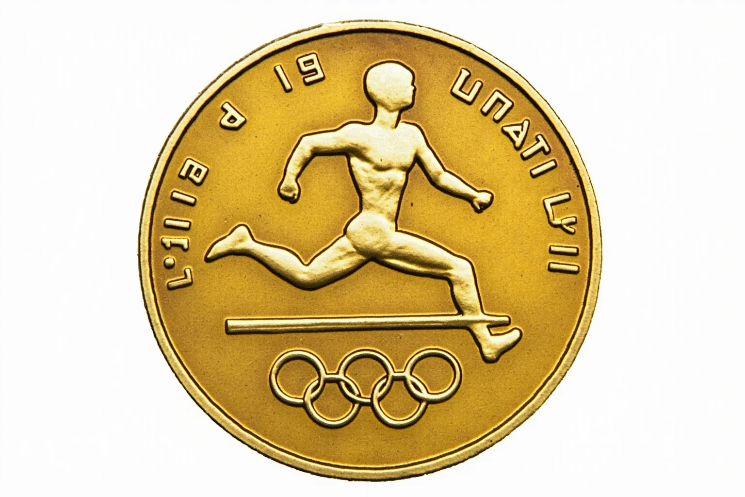 The Weird History of Olympic Medal Designs 9 The 1984 Los Angeles Olympic medal with a sleek, modern athlete design.