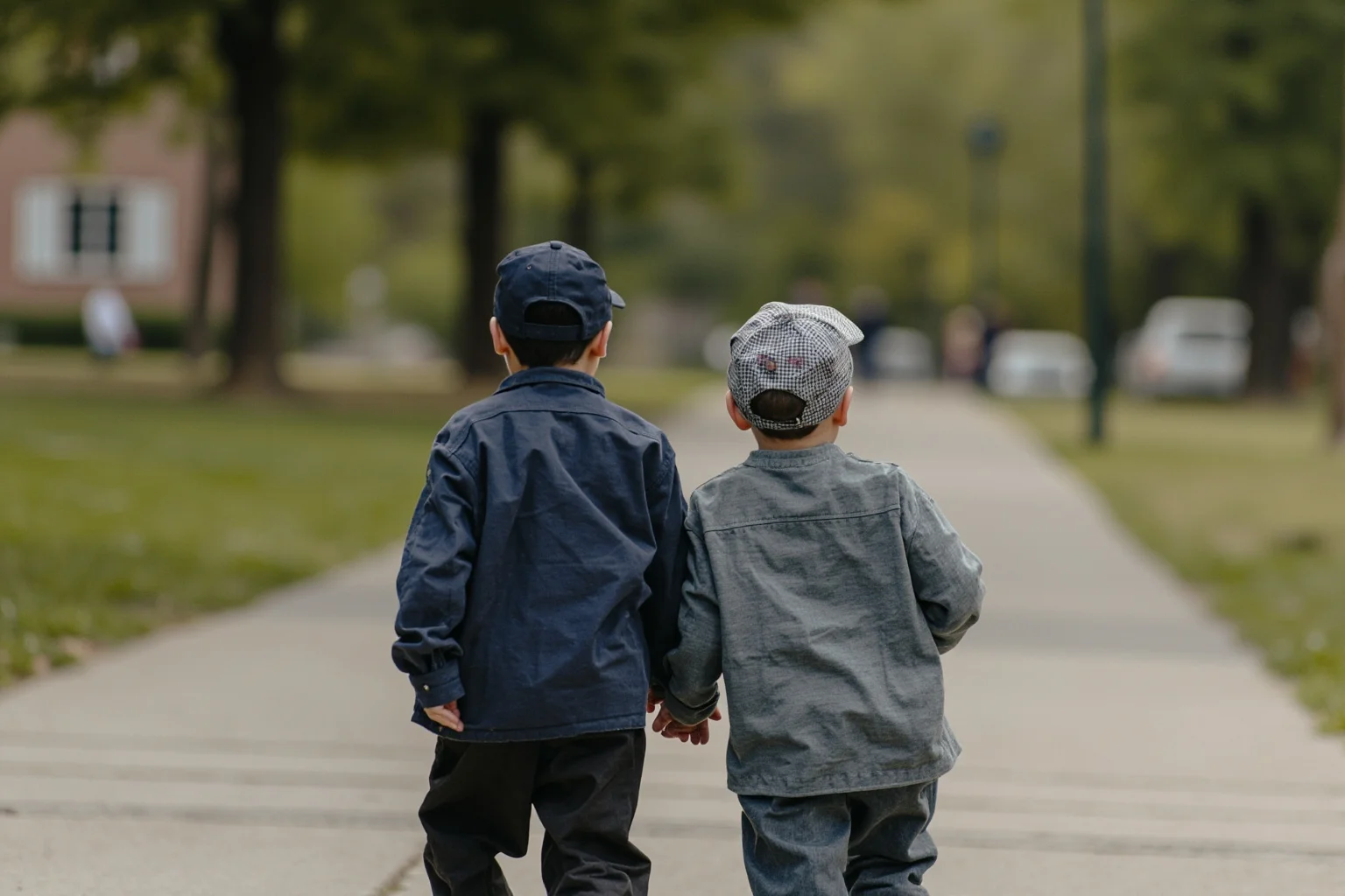 Things To Learn About The Beloved Princess Diana 22 Two adult brothers walking together in a park, viewed from behind, faces not visible, natural daylight, no recognizable public figures.